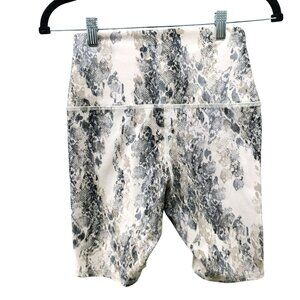 Evolution & Creation Biker Shorts Womens S Snakeskin Print Beige Black High Rise